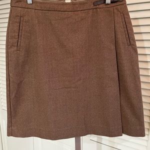 LL Bean woven cotton faux-wrap skirt, size 12